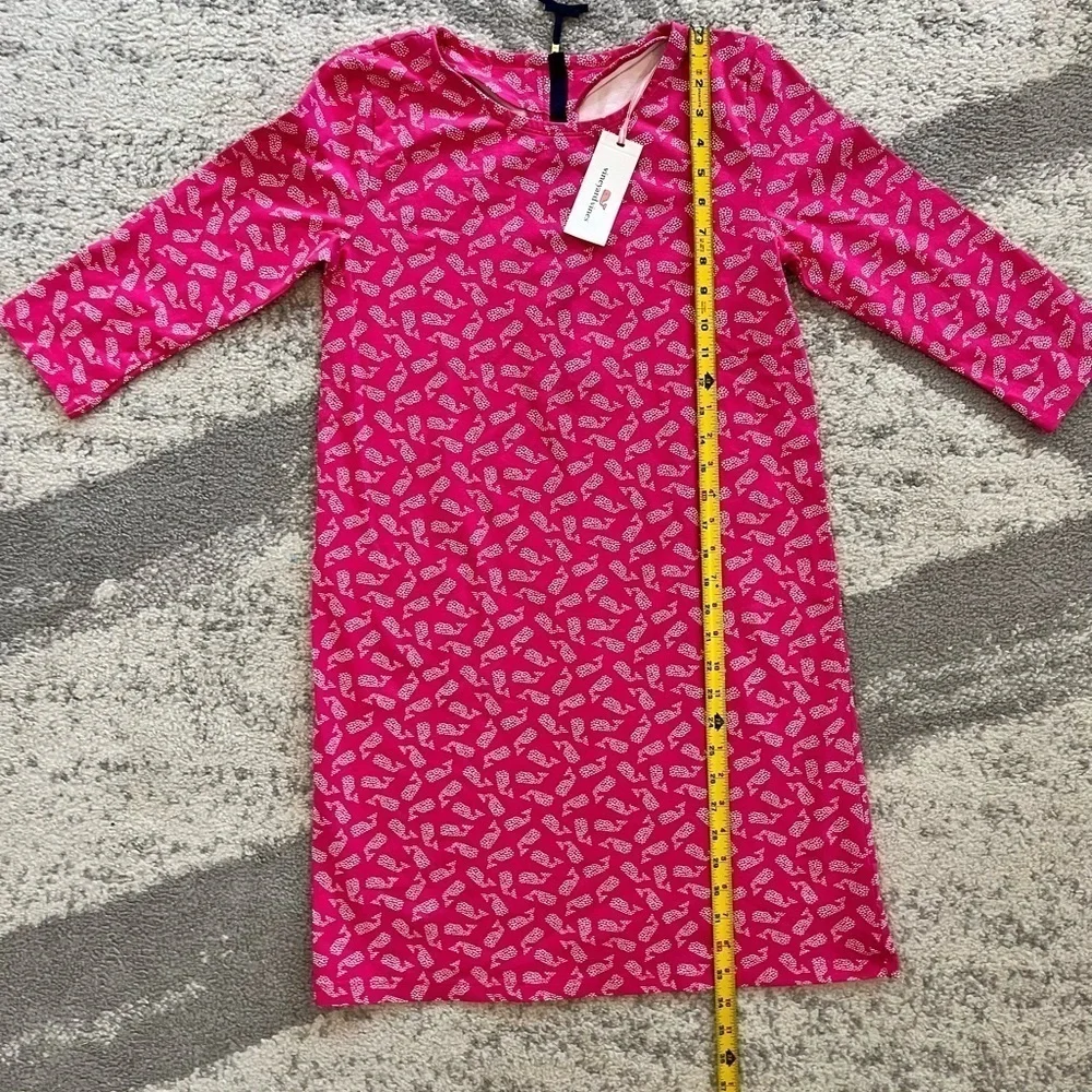 VINEYARD VINES GIRLS DRESS SIZE‎ 16 Pink Whale NEW Rhododendron 3/4 School Knee